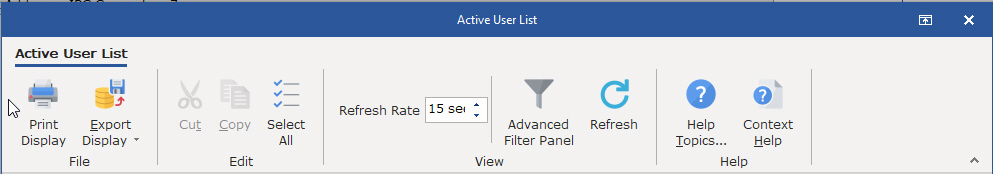 Users/Export Menu item