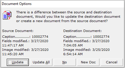 Document Update dialog when copying or moving modified document